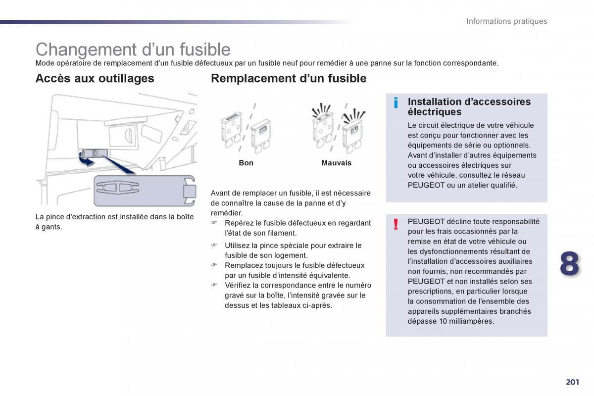 Peugeot 508 manuel du proprietaire / page 203