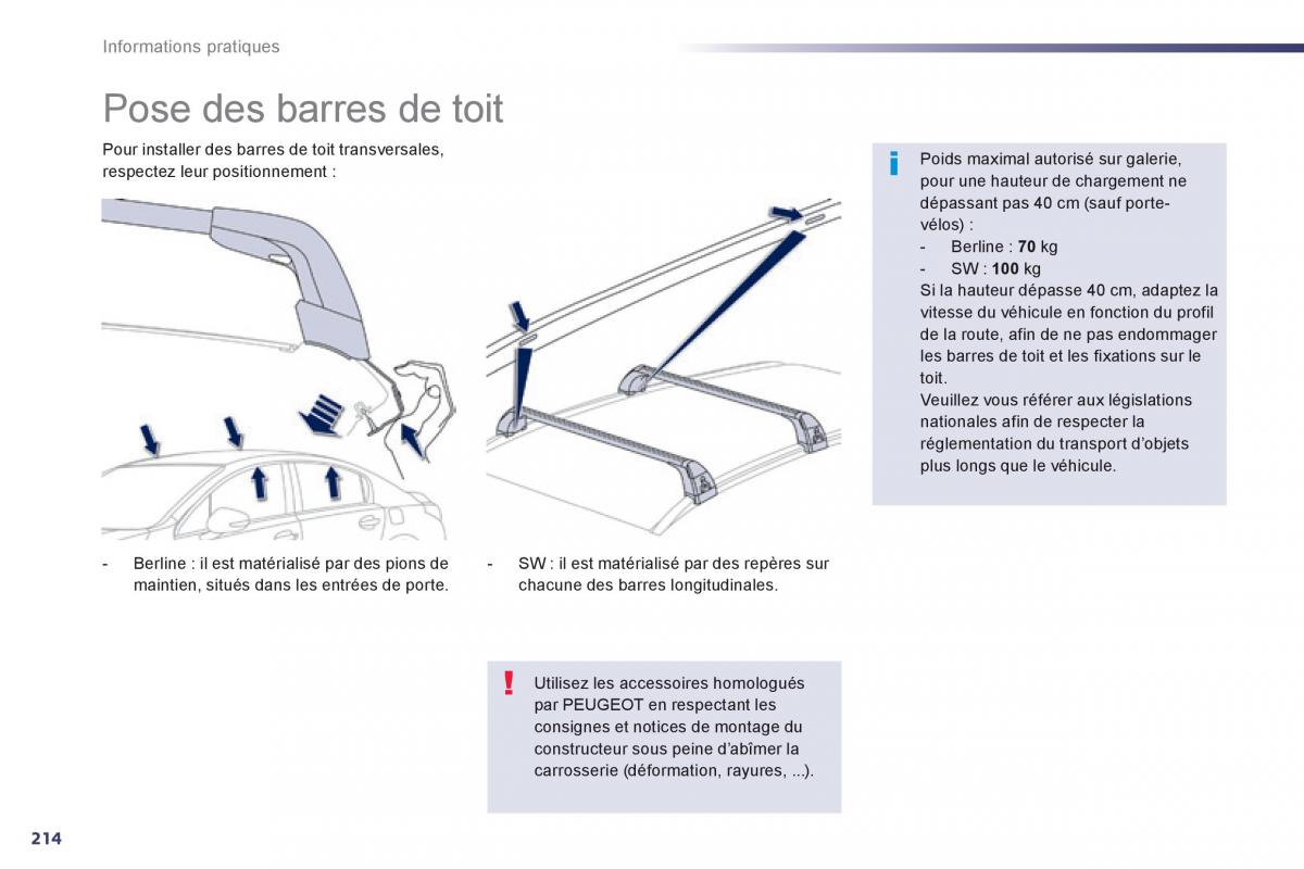 Peugeot 508 manuel du proprietaire / page 216