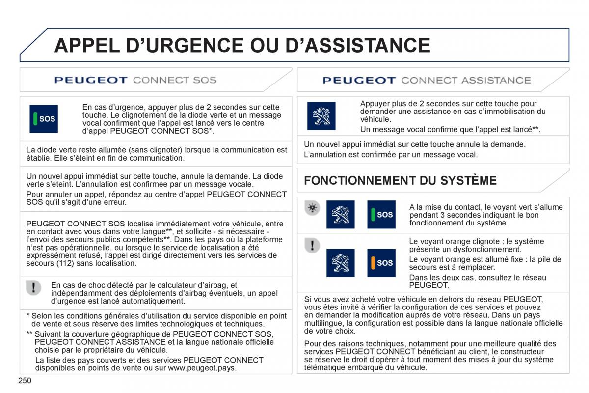 Peugeot 508 manuel du proprietaire / page 252