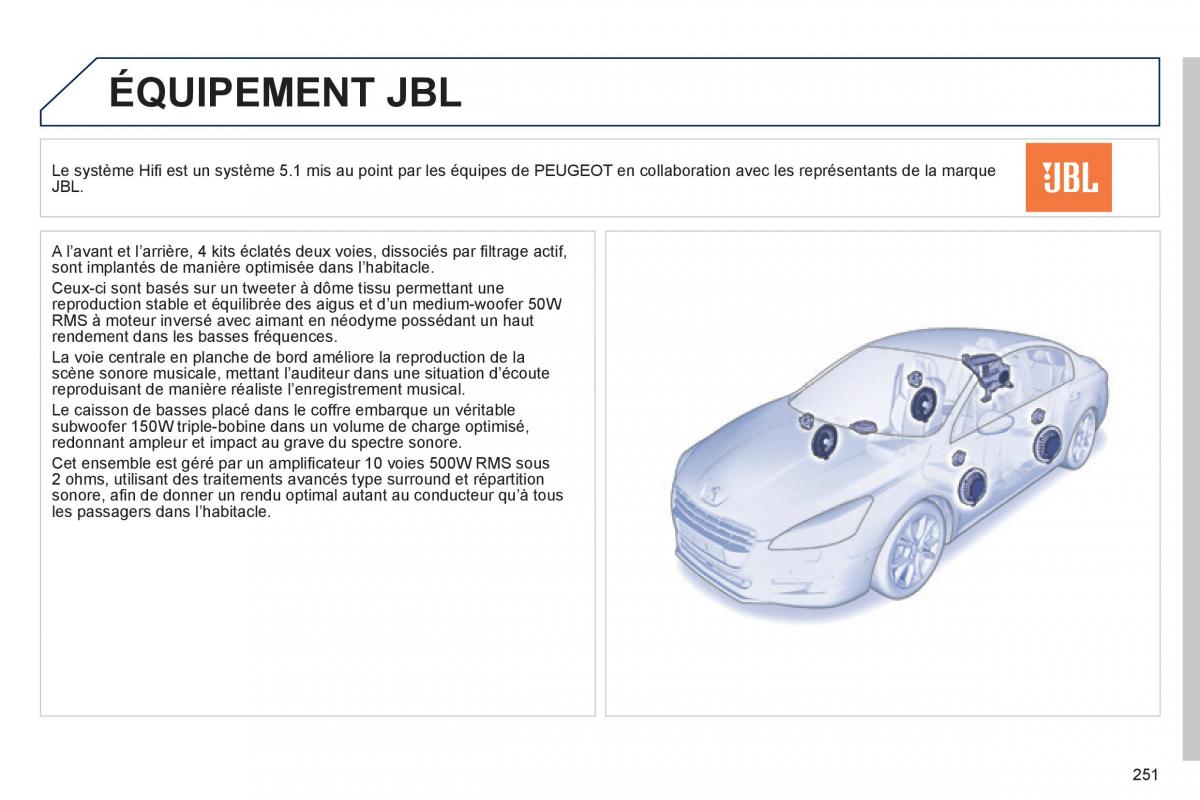 Peugeot 508 manuel du proprietaire / page 253