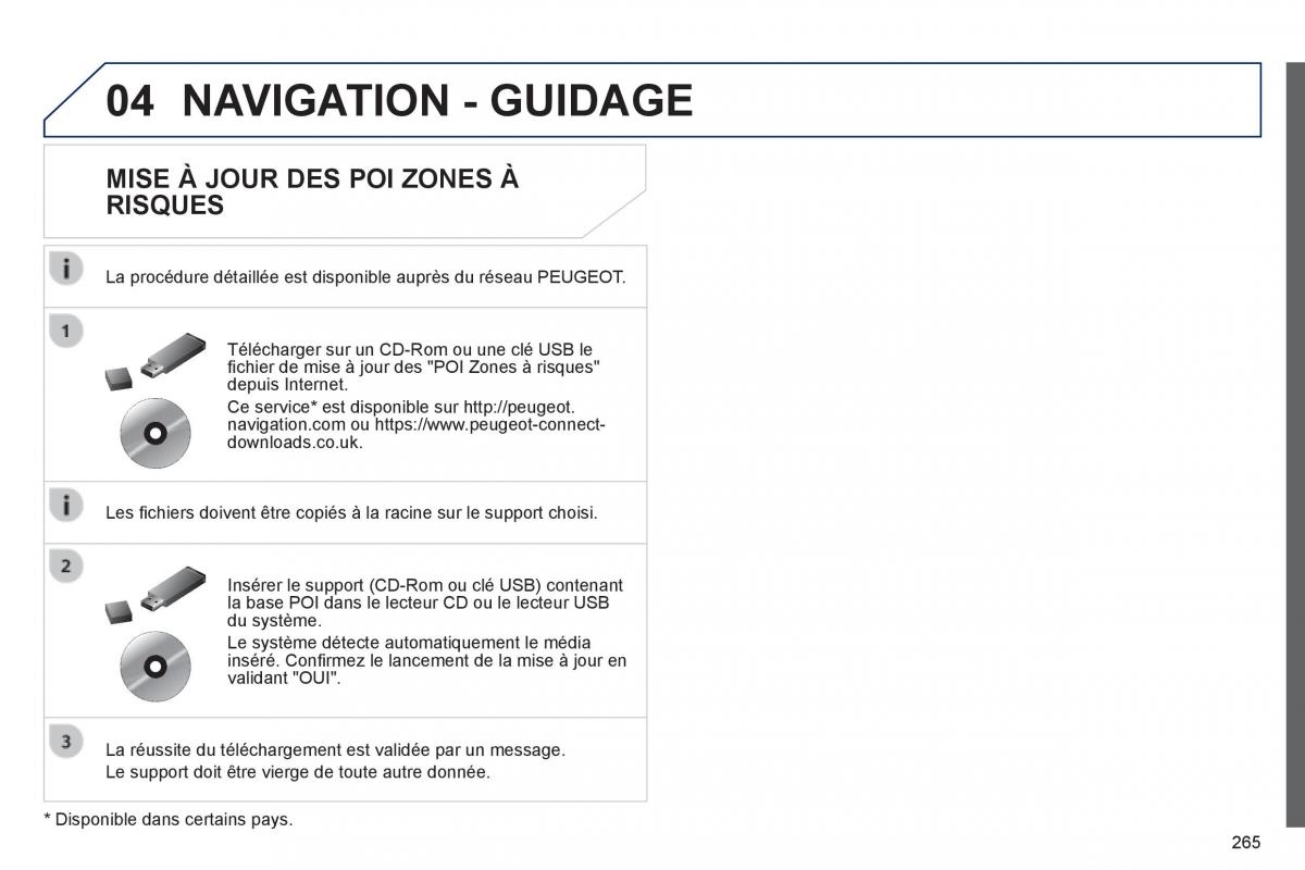 Peugeot 508 manuel du proprietaire / page 267