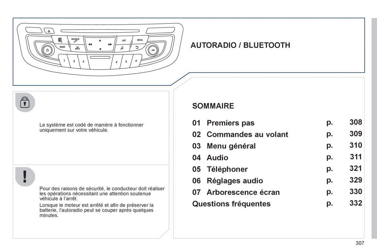 Peugeot 508 manuel du proprietaire / page 309