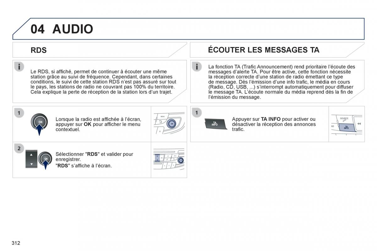 Peugeot 508 manuel du proprietaire / page 314