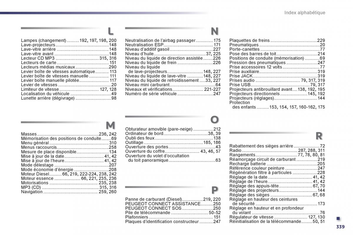 Peugeot 508 manuel du proprietaire / page 341