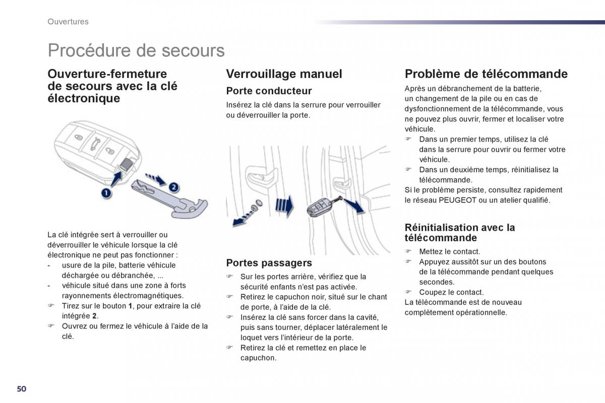 Peugeot 508 manuel du proprietaire / page 52