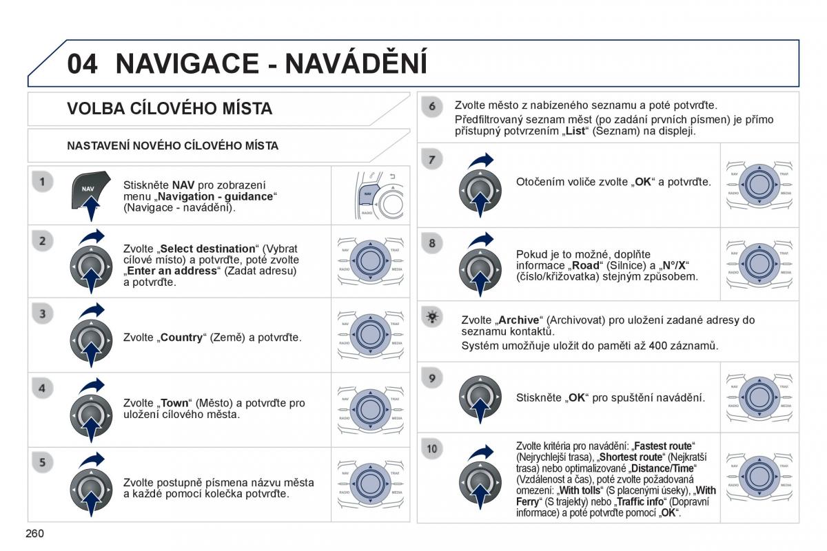 Peugeot 508 navod k obsludze / page 262