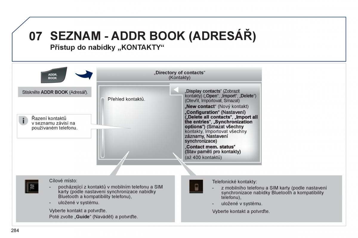 Peugeot 508 navod k obsludze / page 286