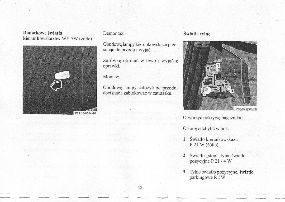 Mercedes Benz CLK W208 instrukcja obslugi / page 60