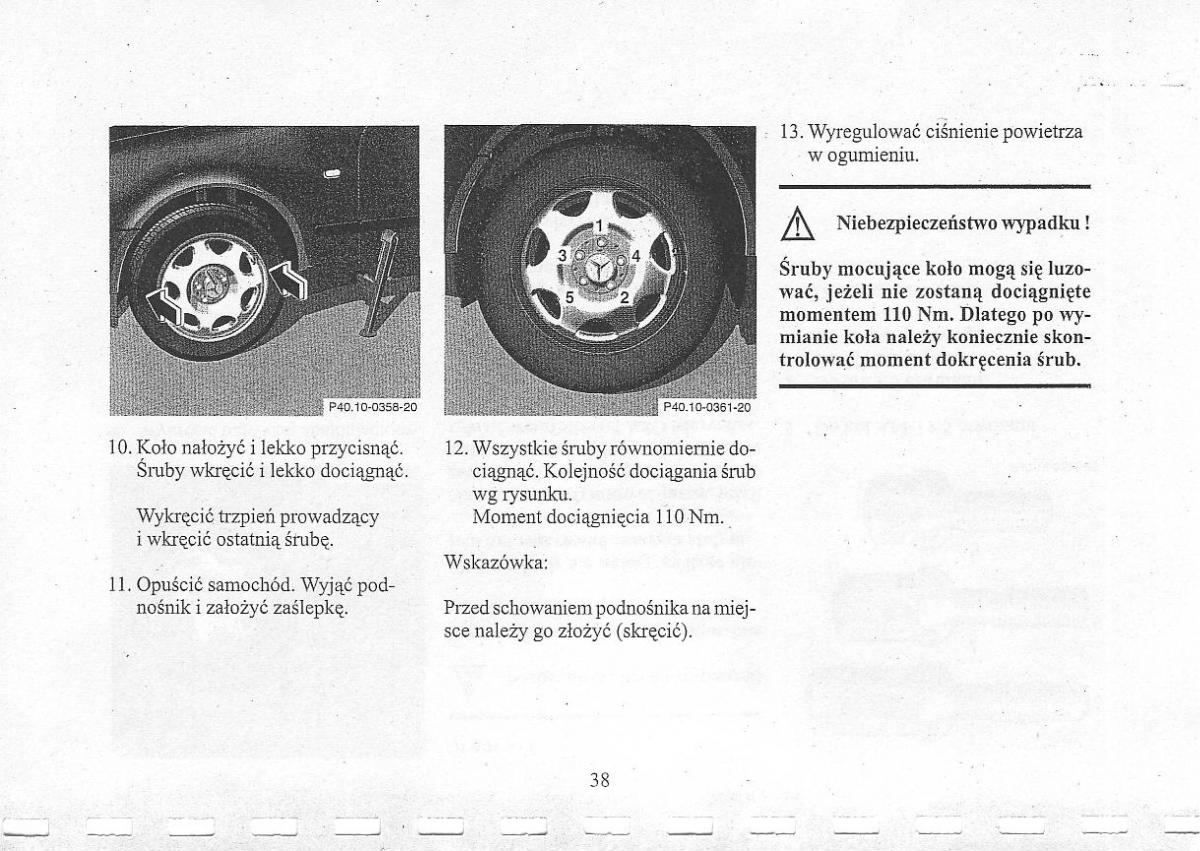 Mercedes Benz CLK W208 instrukcja obslugi / page 40