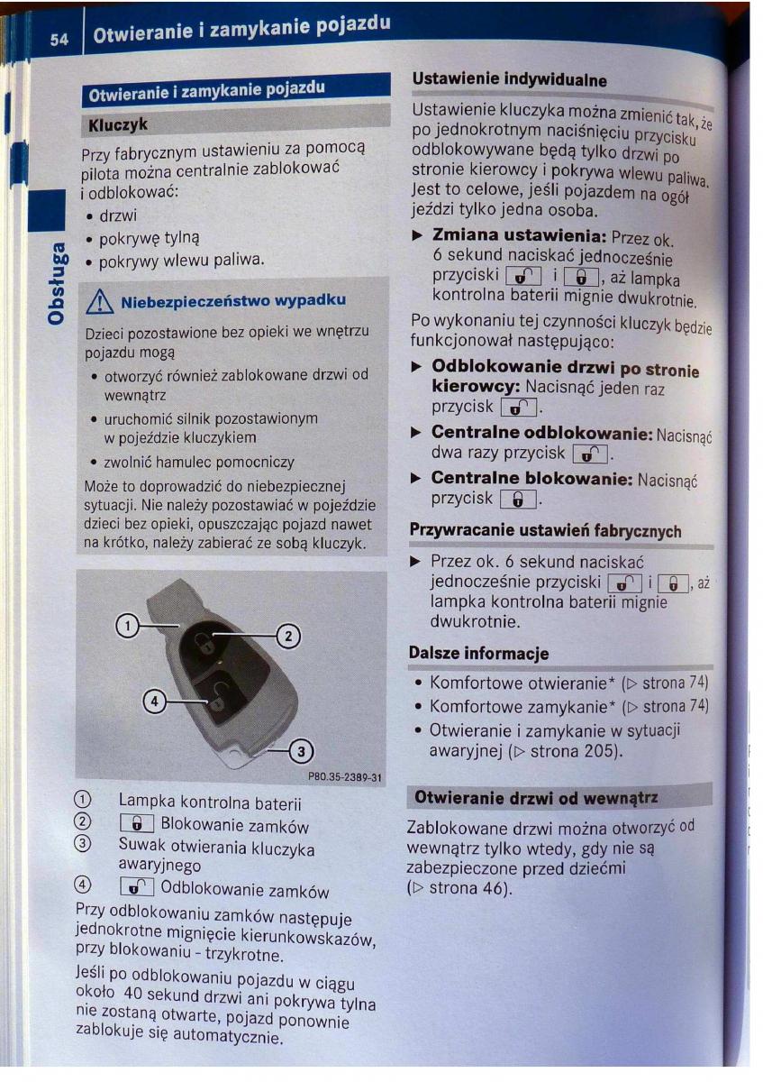 Mercedes Benz B Class W245 instrukcja obslugi / page 55