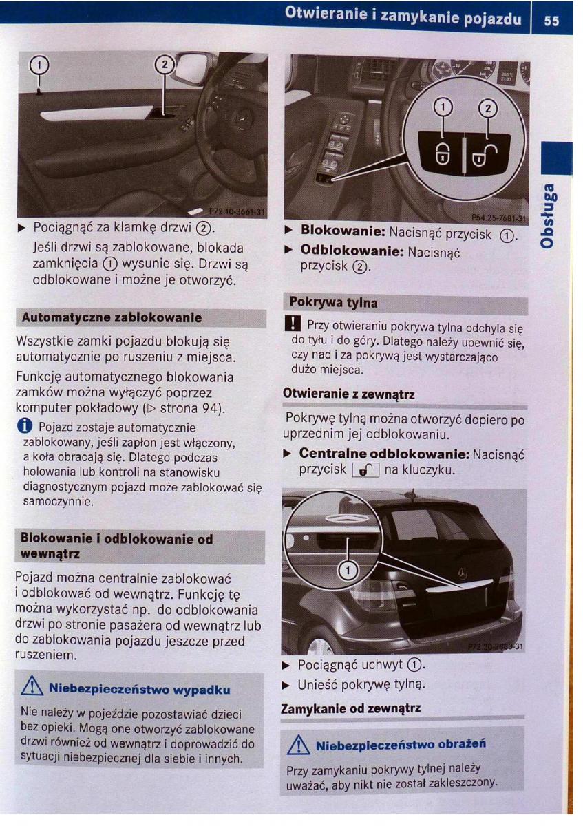 Mercedes Benz B Class W245 instrukcja obslugi / page 56