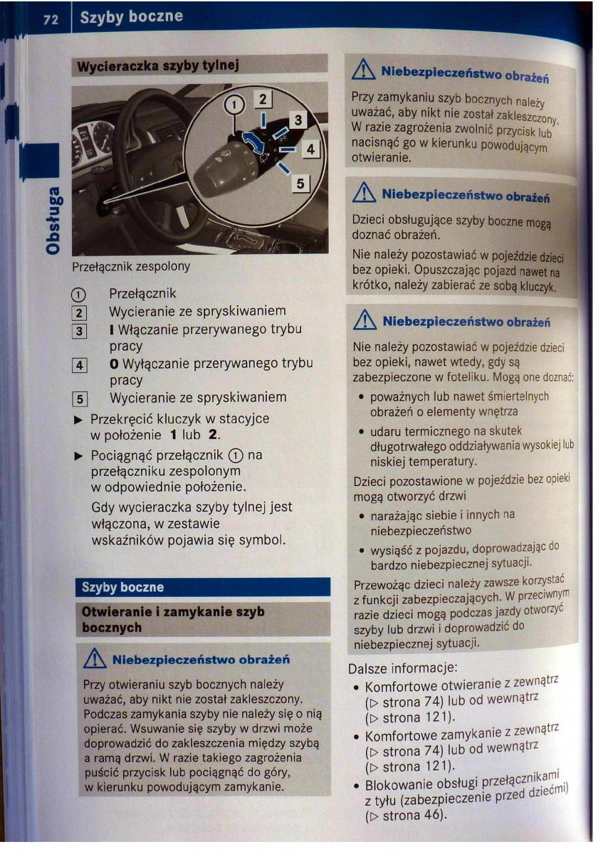 Mercedes Benz B Class W245 instrukcja obslugi / page 73