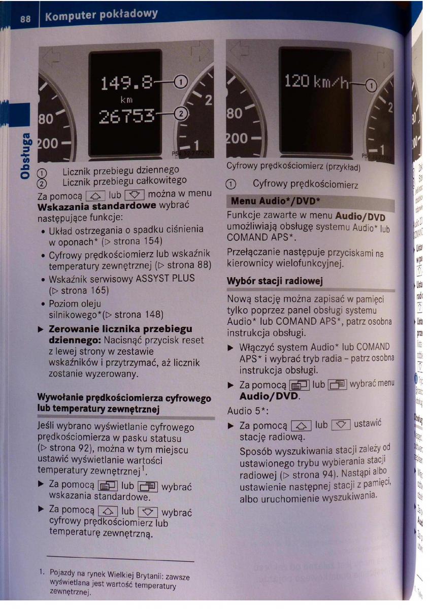 Mercedes Benz B Class W245 instrukcja obslugi / page 89