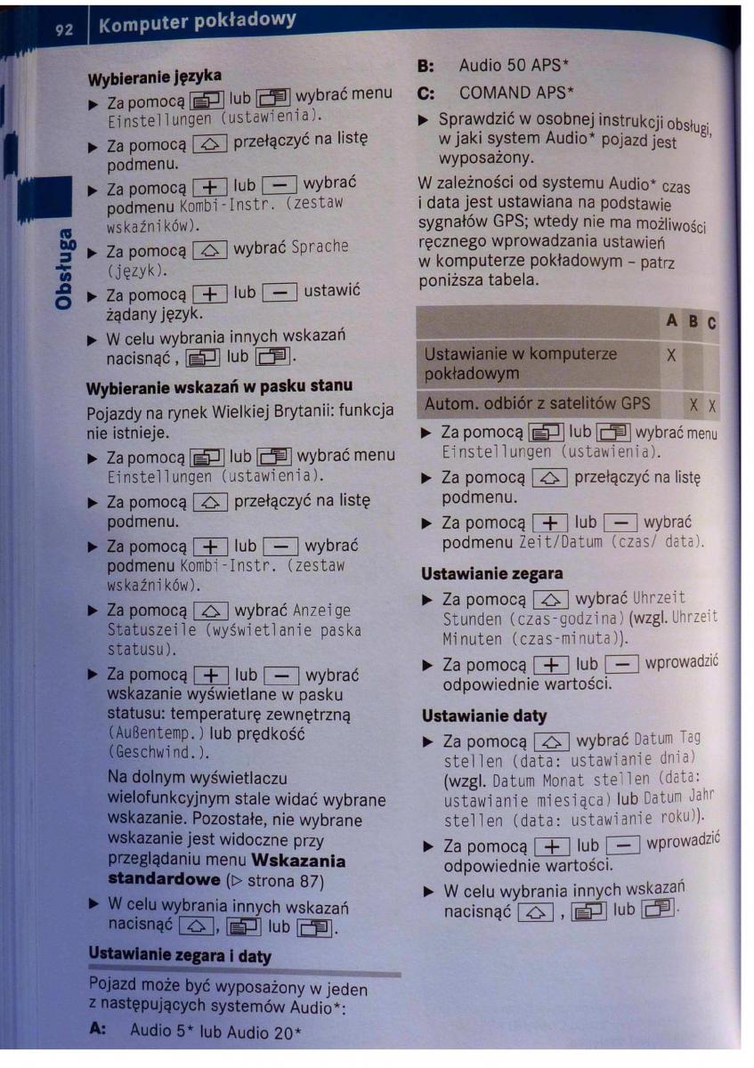 Mercedes Benz B Class W245 instrukcja obslugi / page 93