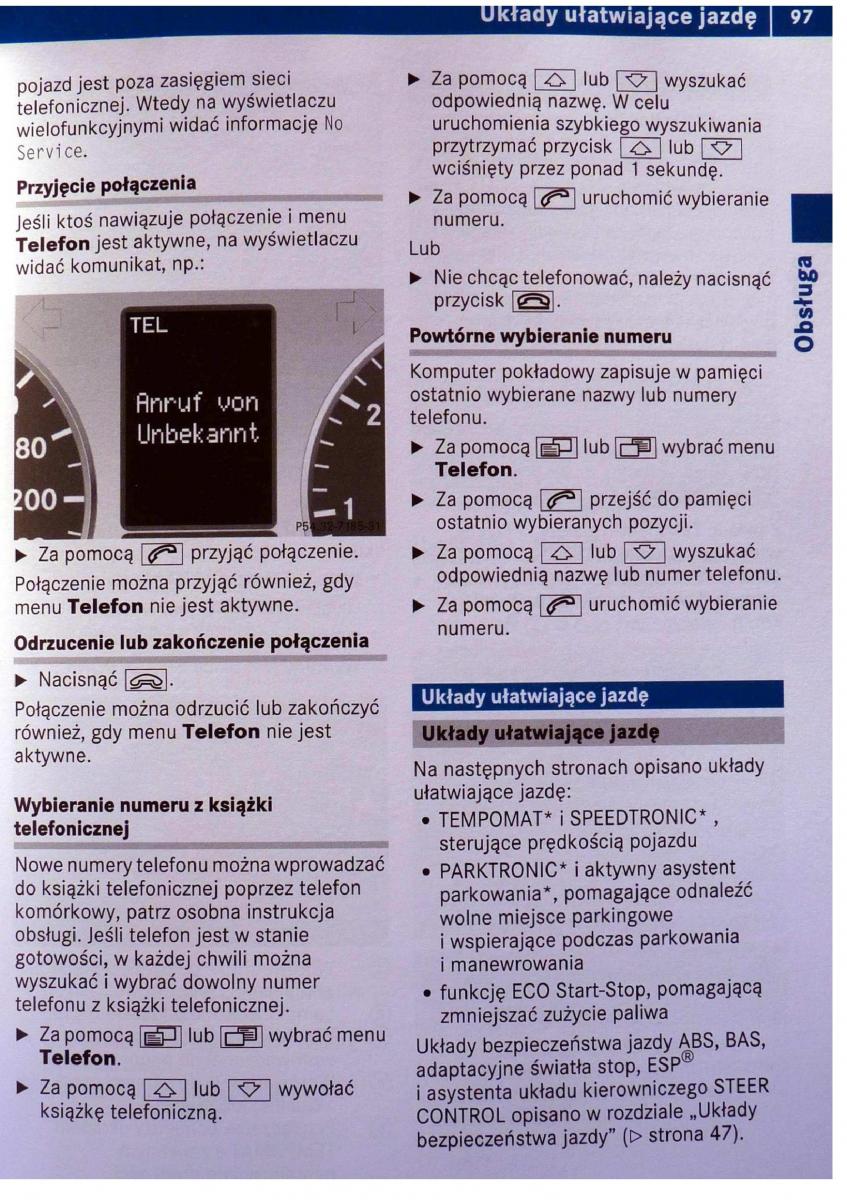 Mercedes Benz B Class W245 instrukcja obslugi / page 98