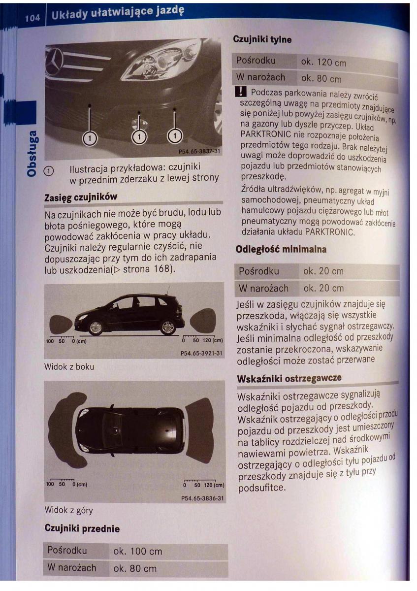 Mercedes Benz B Class W245 instrukcja obslugi / page 105