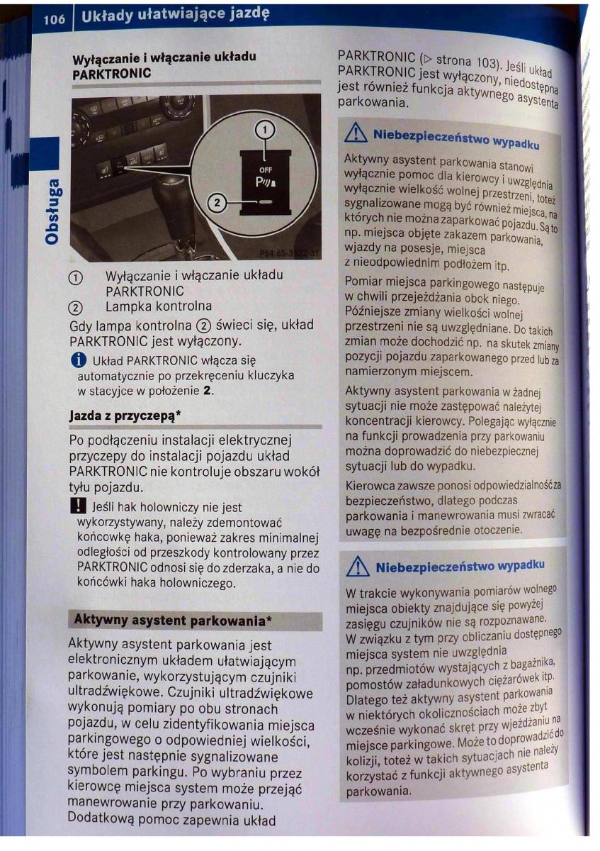 Mercedes Benz B Class W245 instrukcja obslugi / page 107