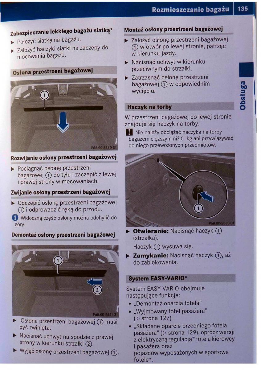 Mercedes Benz B Class W245 instrukcja obslugi / page 136