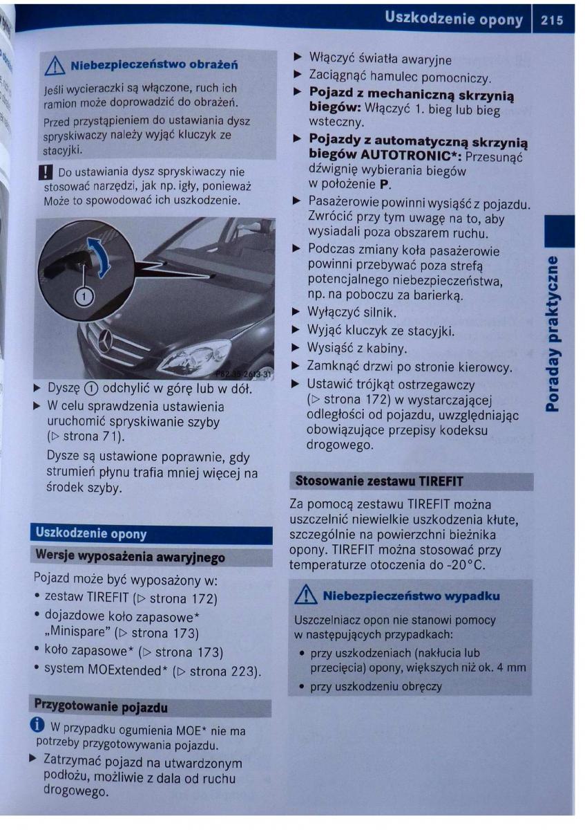 Mercedes Benz B Class W245 instrukcja obslugi / page 216