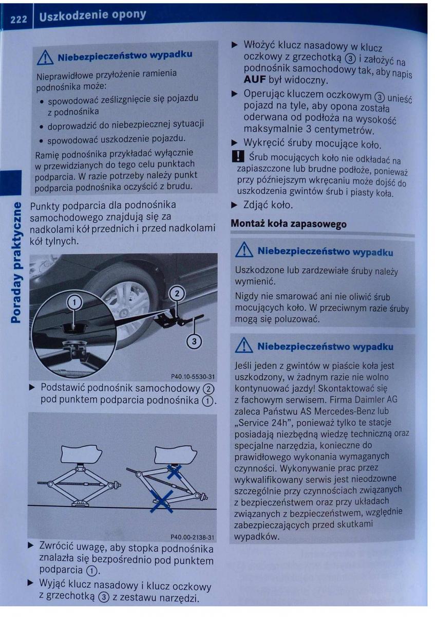 Mercedes Benz B Class W245 instrukcja obslugi / page 223