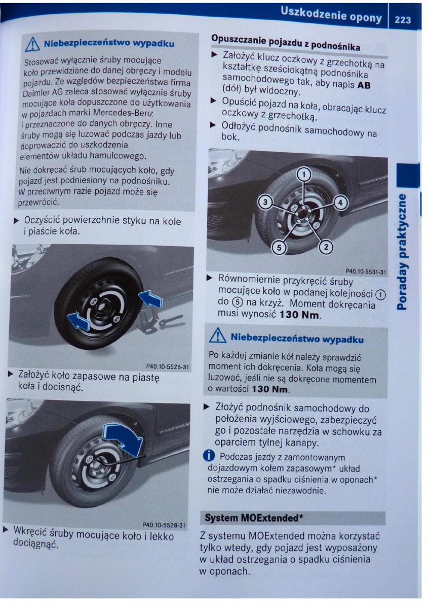 Mercedes Benz B Class W245 instrukcja obslugi / page 224