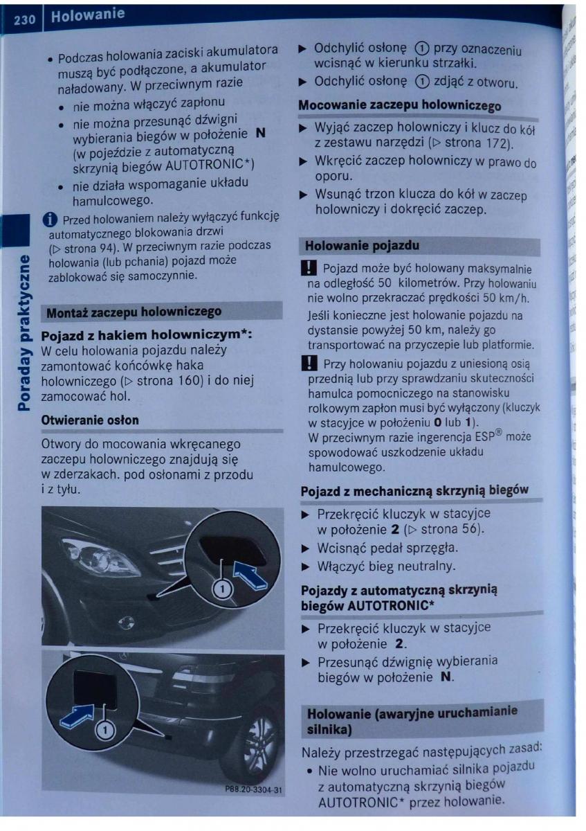 Mercedes Benz B Class W245 instrukcja obslugi / page 231