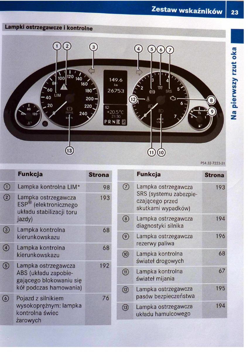 Mercedes Benz B Class W245 instrukcja obslugi / page 24