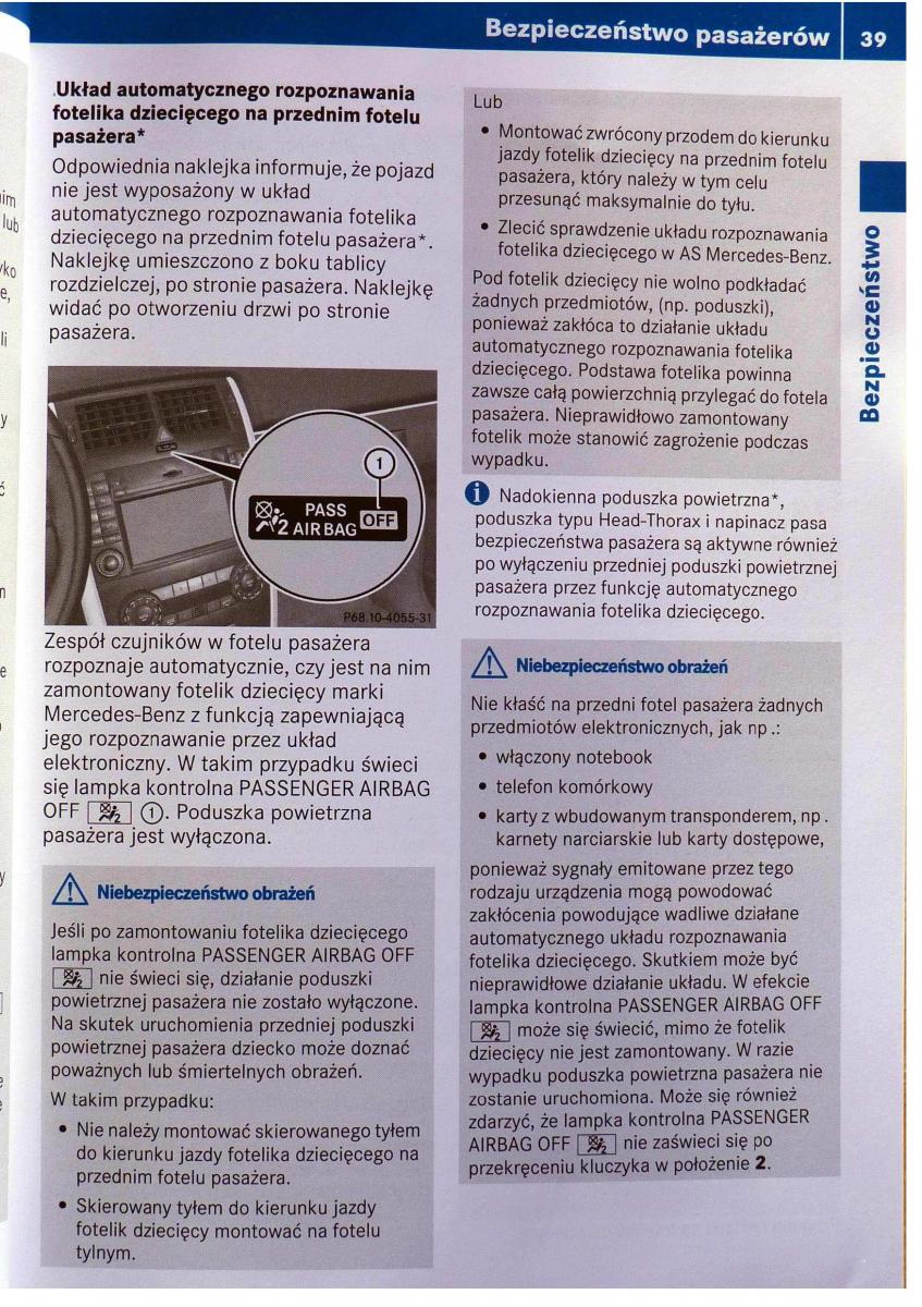 Mercedes Benz B Class W245 instrukcja obslugi / page 40