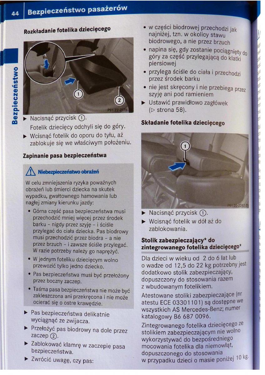 Mercedes Benz B Class W245 instrukcja obslugi / page 45