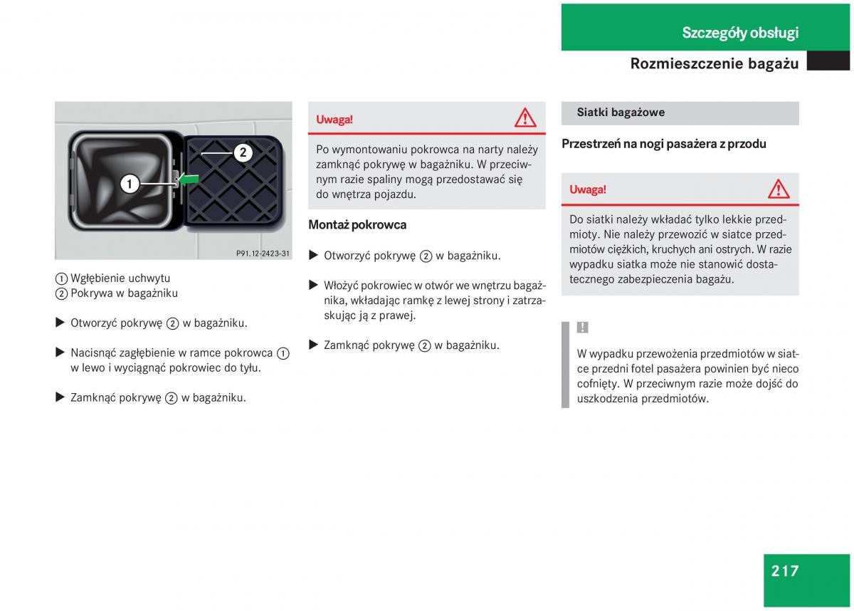 Mercedes Benz S Class W220 instrukcja obslugi / page 212