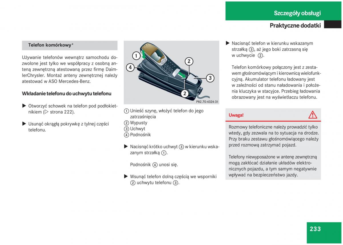 Mercedes Benz S Class W220 instrukcja obslugi / page 228