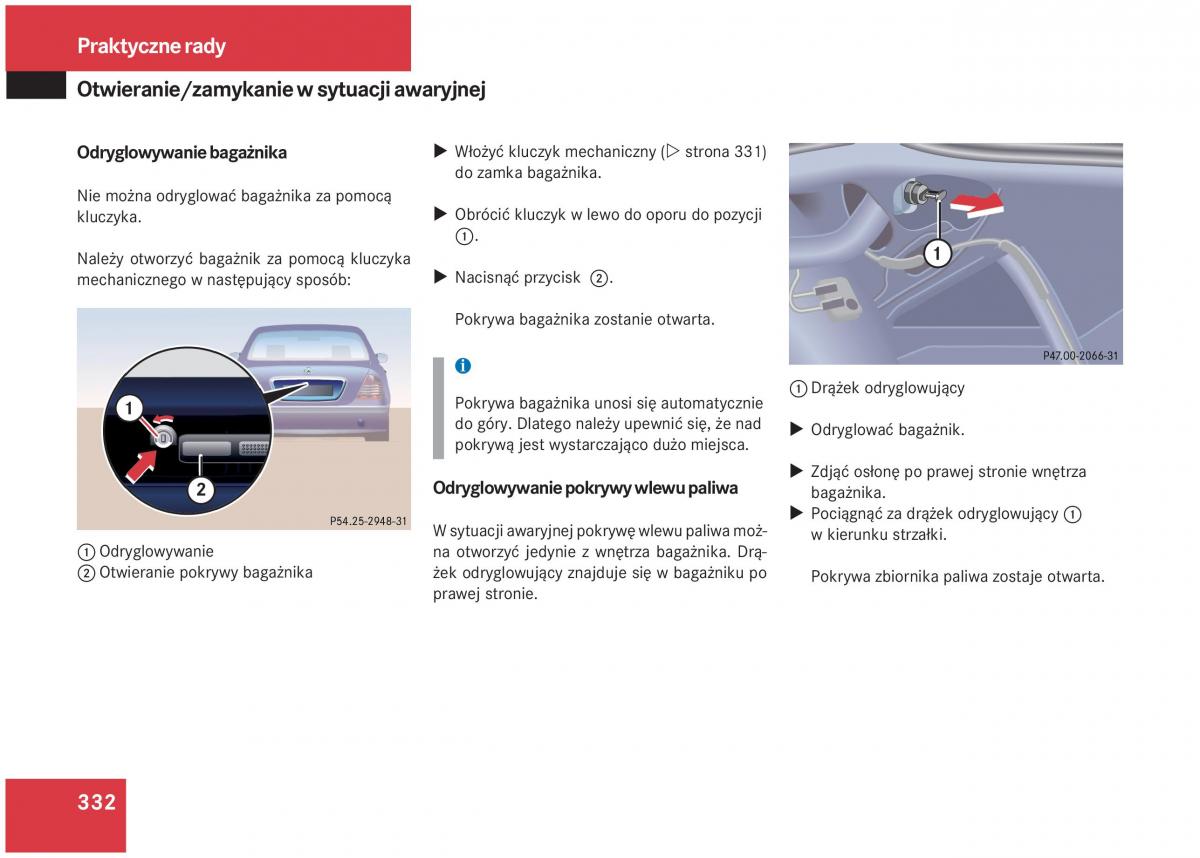 Mercedes Benz S Class W220 instrukcja obslugi / page 327