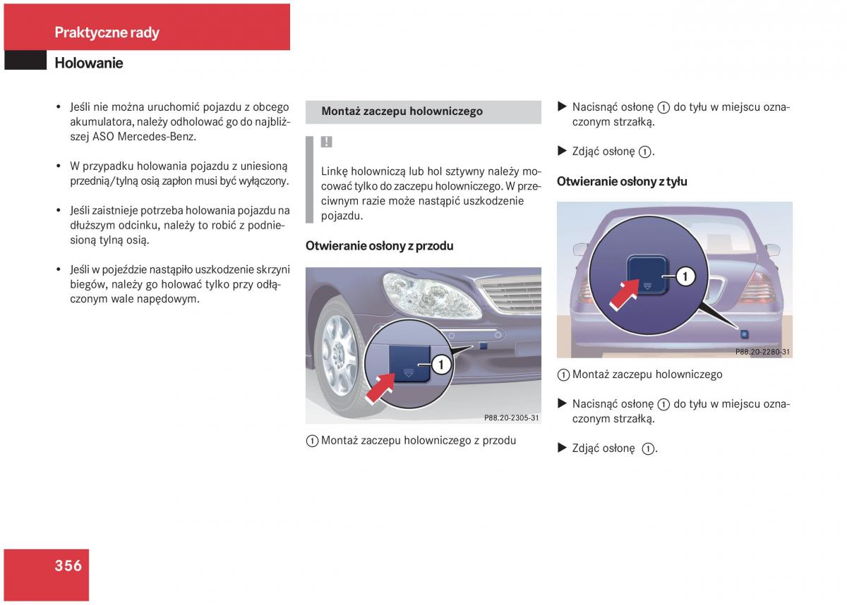 Mercedes Benz S Class W220 instrukcja obslugi / page 351