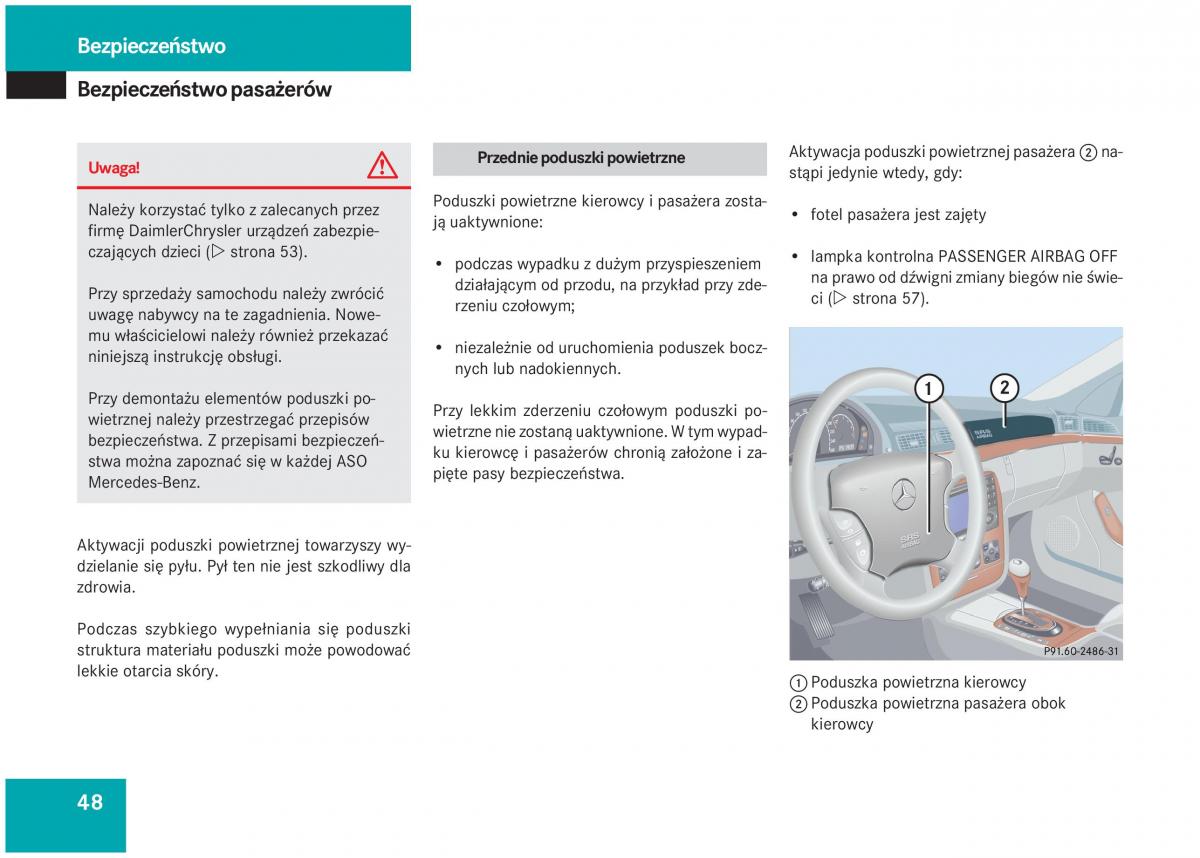 Mercedes Benz S Class W220 instrukcja obslugi / page 44