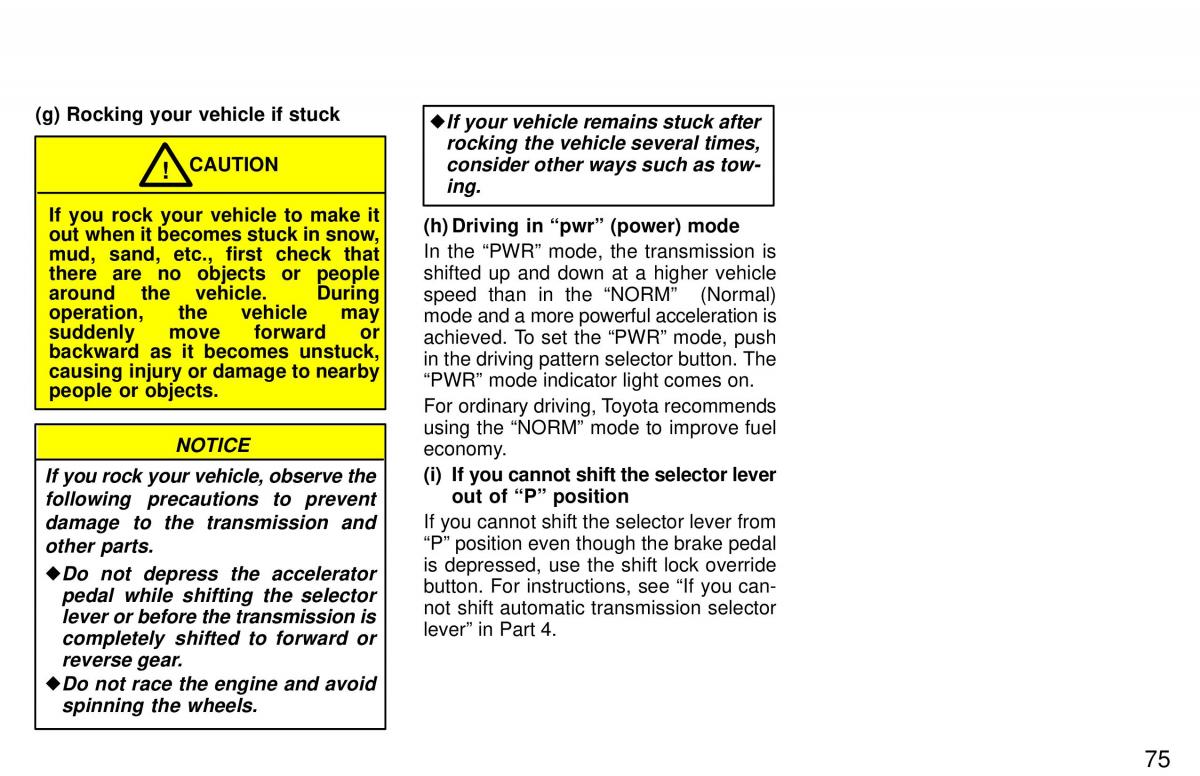 Toyota 4Runner 3 III N180 owners manual / page 72