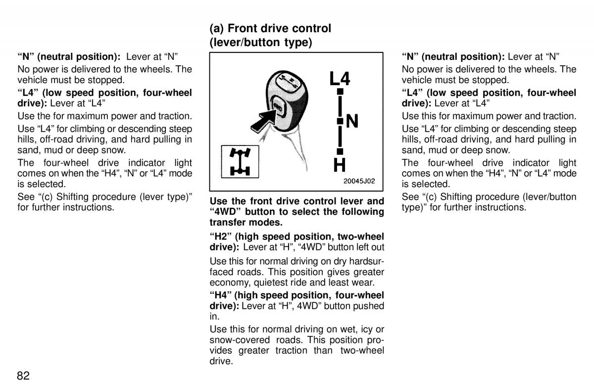 Toyota 4Runner 3 III N180 owners manual / page 79