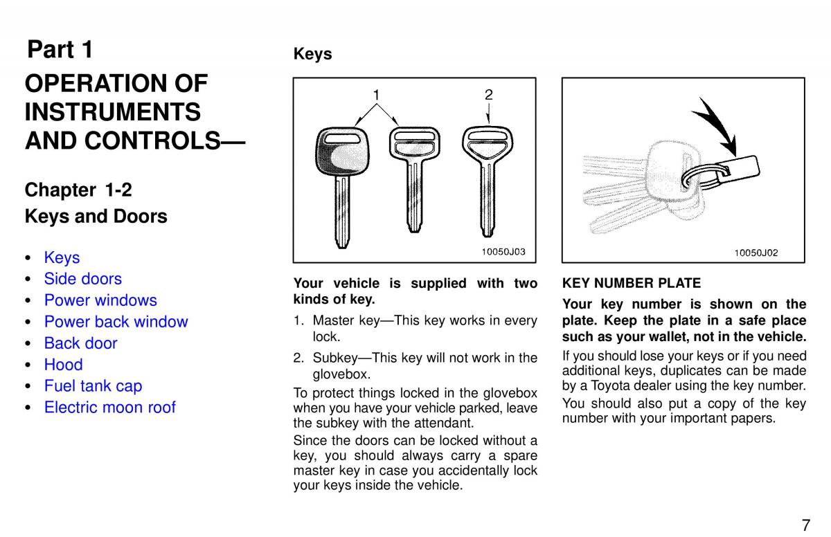 Toyota 4Runner 3 III N180 owners manual / page 8