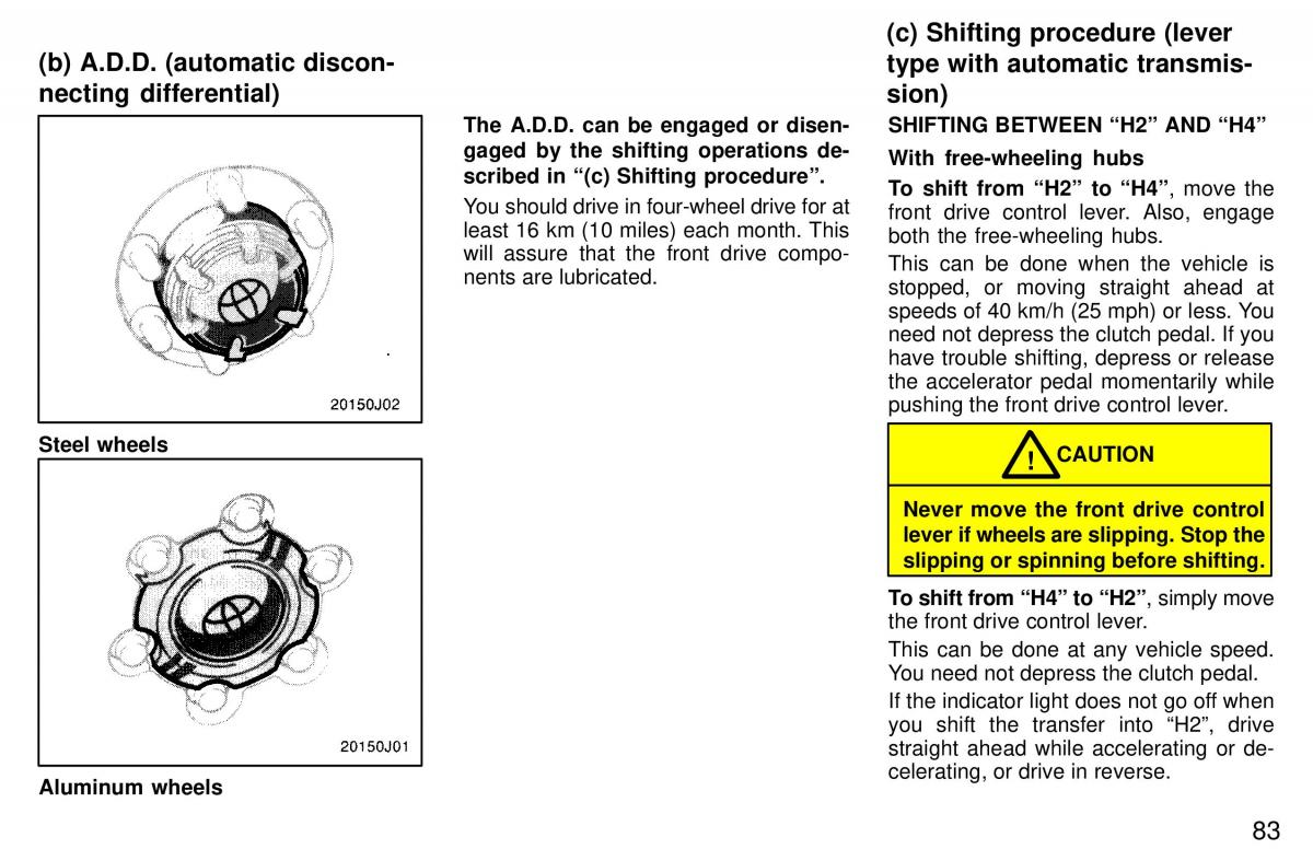 Toyota 4Runner 3 III N180 owners manual / page 80