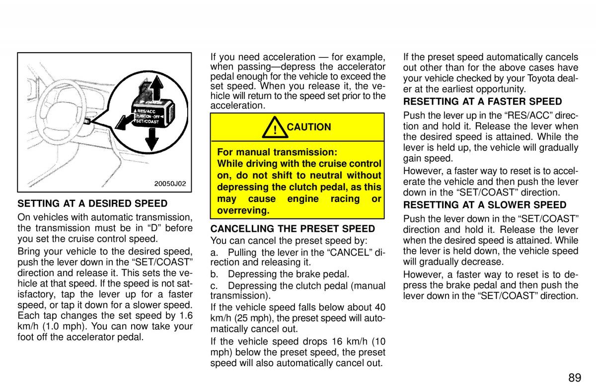 Toyota 4Runner 3 III N180 owners manual / page 86