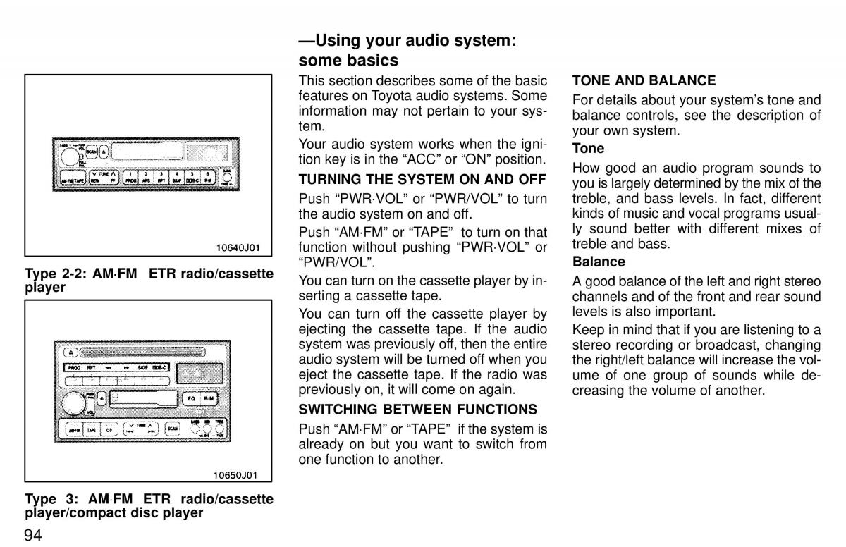 Toyota 4Runner 3 III N180 owners manual / page 91