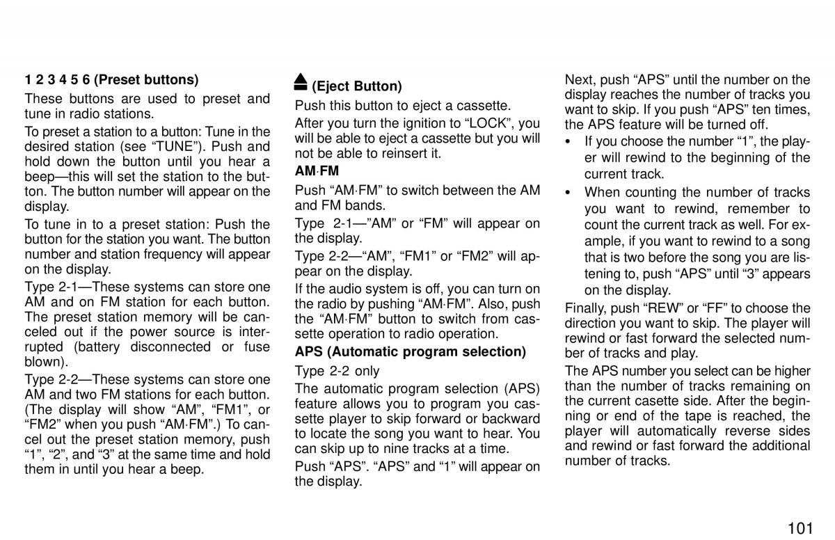 Toyota 4Runner 3 III N180 owners manual / page 98