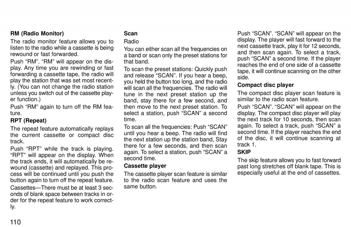 Toyota 4Runner 3 III N180 owners manual / page 107