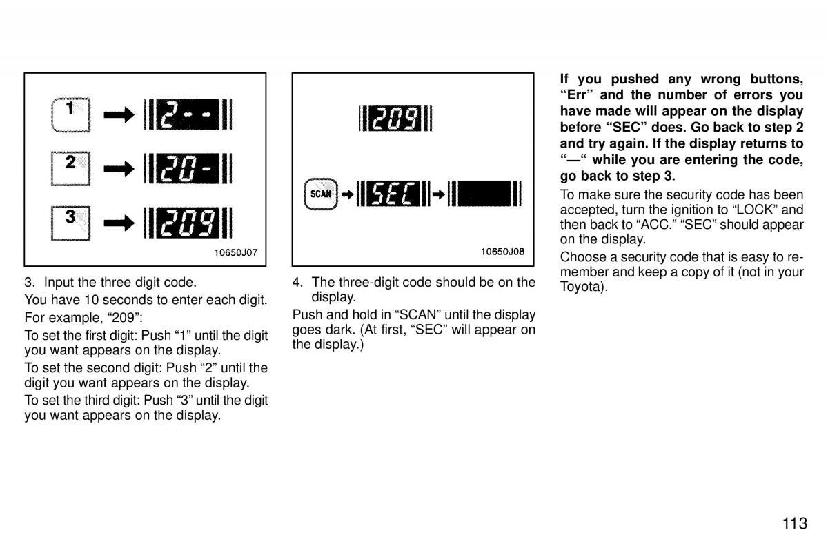 Toyota 4Runner 3 III N180 owners manual / page 110