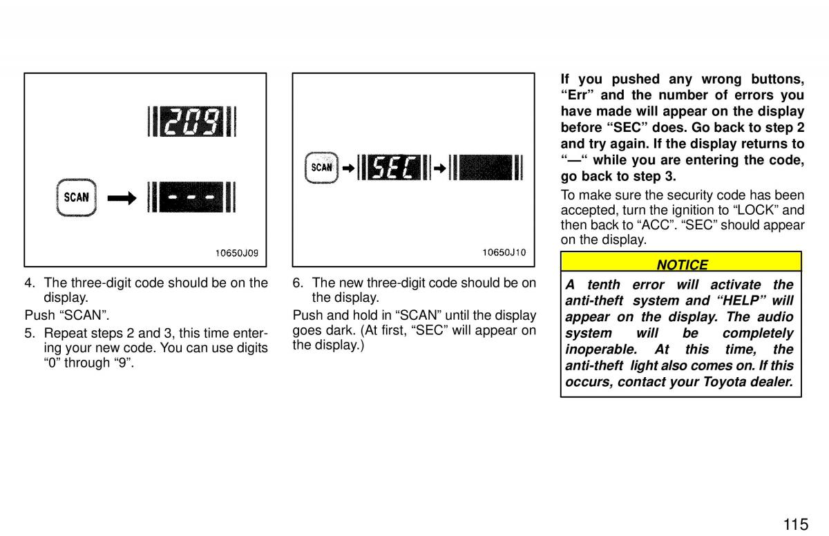 Toyota 4Runner 3 III N180 owners manual / page 112