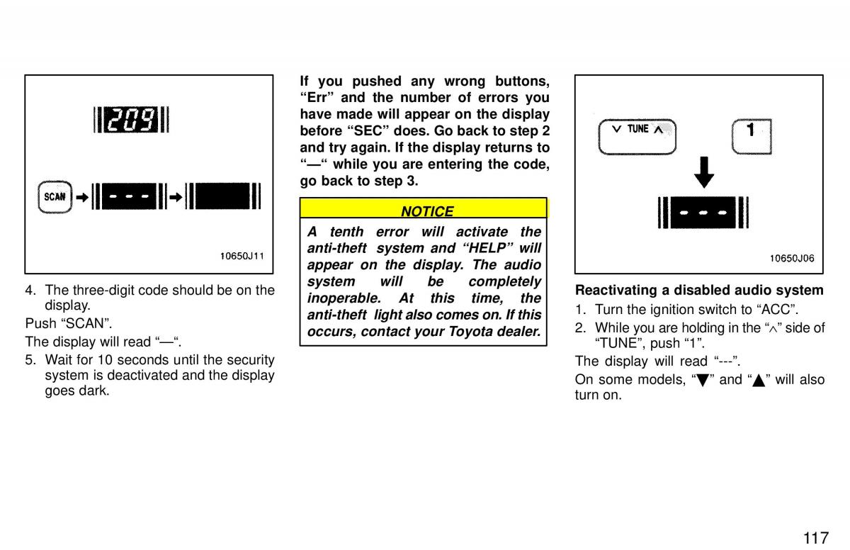 Toyota 4Runner 3 III N180 owners manual / page 114