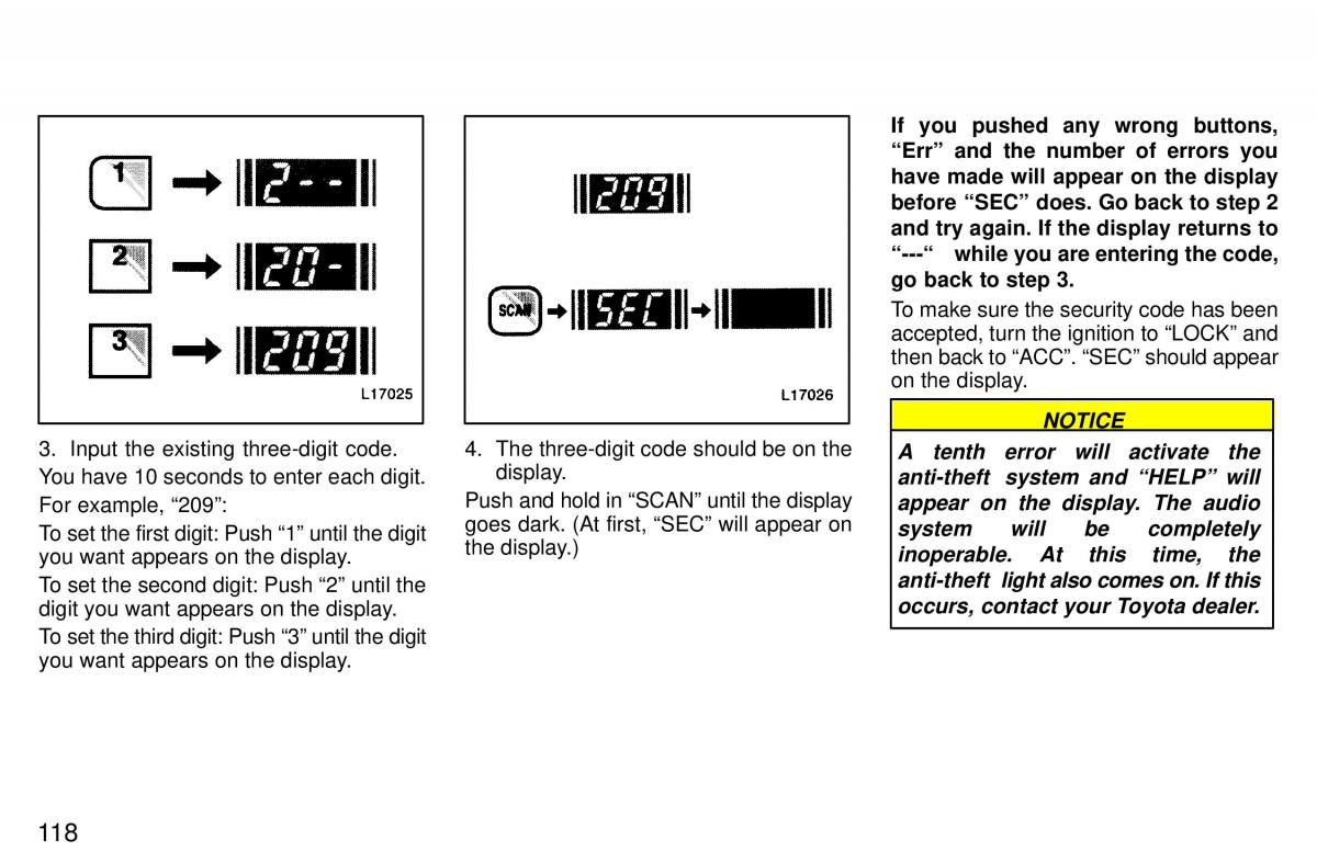 Toyota 4Runner 3 III N180 owners manual / page 115