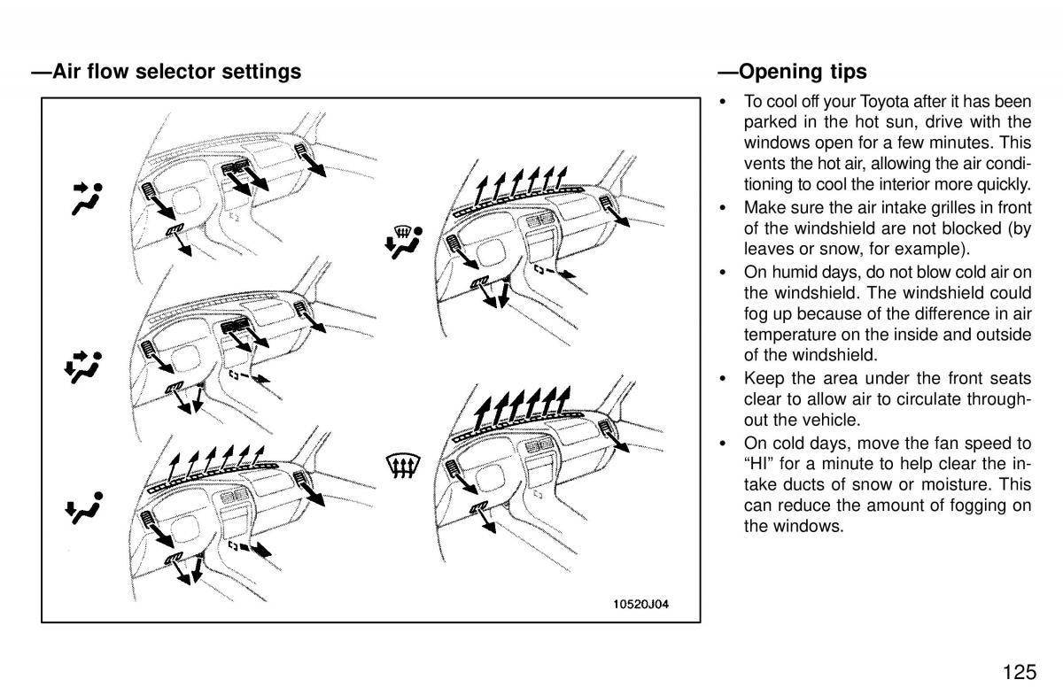 Toyota 4Runner 3 III N180 owners manual / page 122