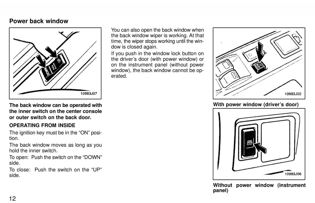 Toyota 4Runner 3 III N180 owners manual / page 13