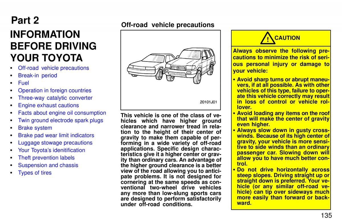 Toyota 4Runner 3 III N180 owners manual / page 132