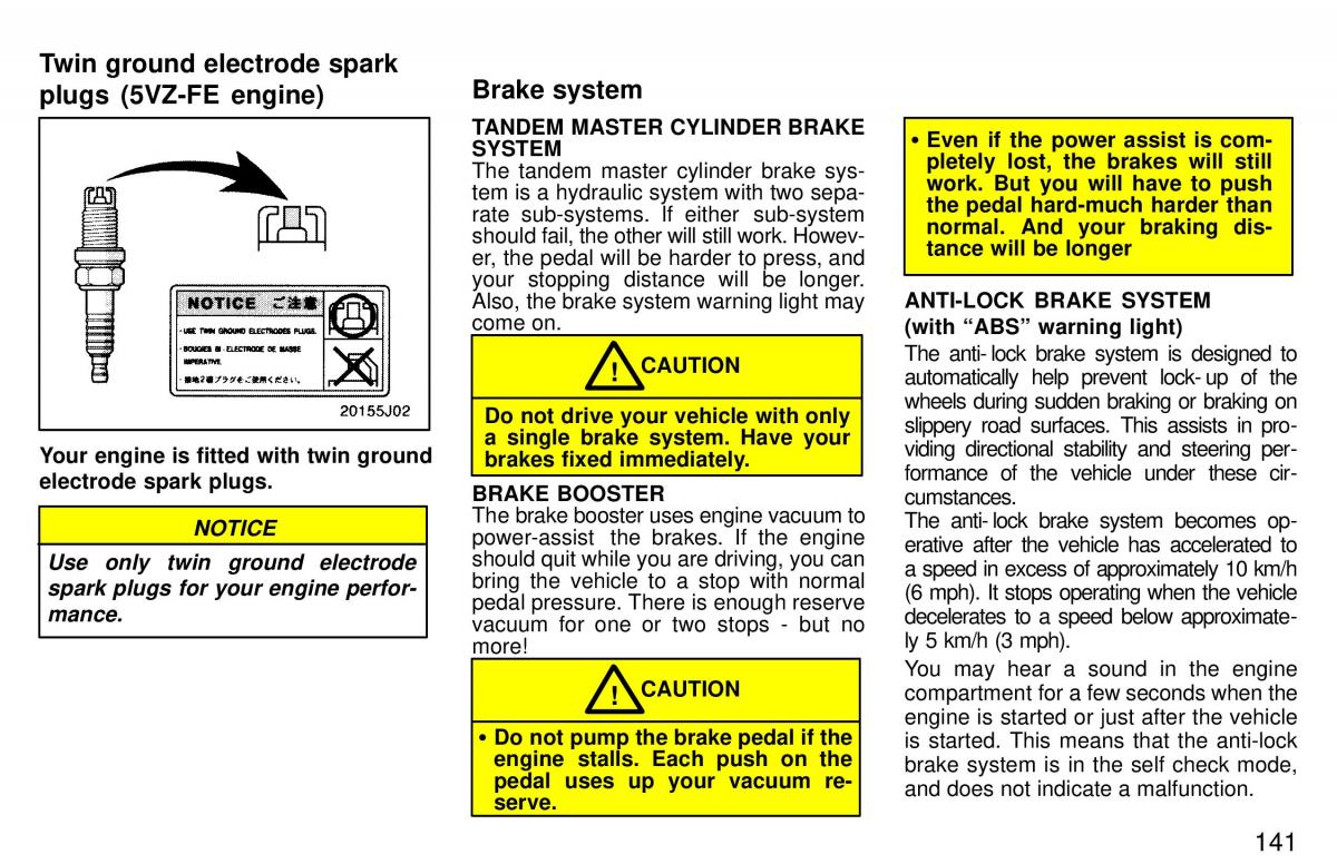 Toyota 4Runner 3 III N180 owners manual / page 138